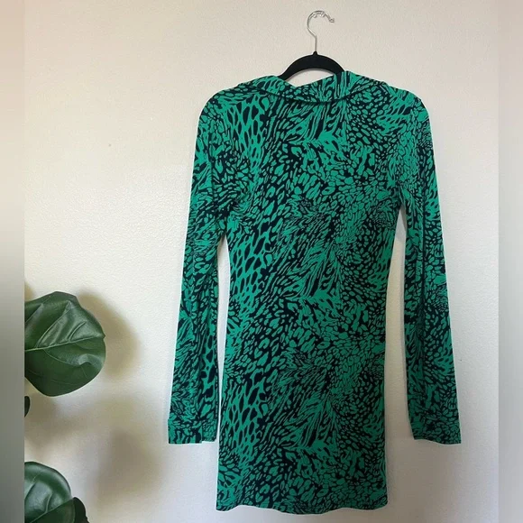 OLIVACEOUS Green & Black Animal Print Dress (NWT) - Picture 3 of 5